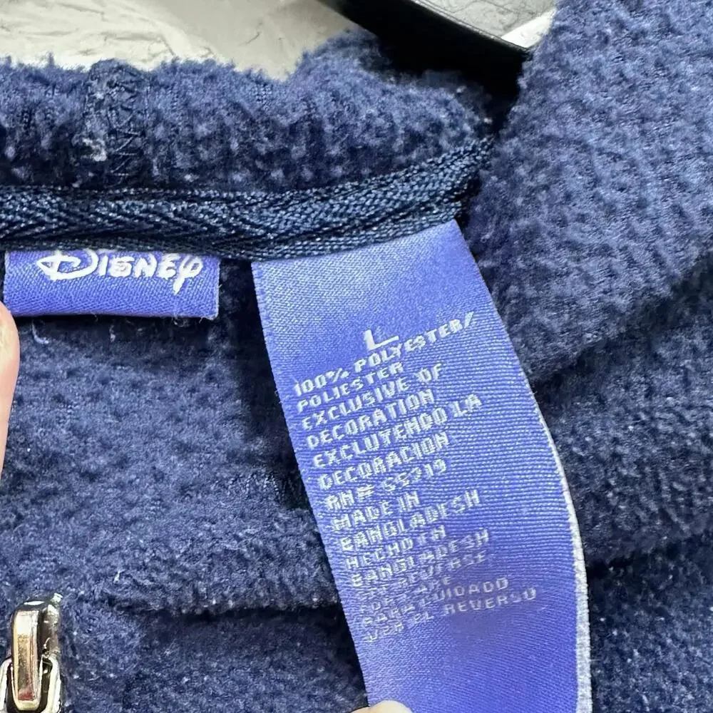 Disney Winnie the Pooh Size L Navy Zip Hoodie Tigger Eeyore Cozy Kidcore - Picture 3 of 6